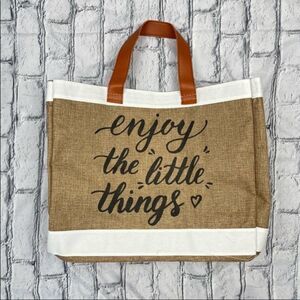 “Enjoy The Little Things” Straw Tote Bag